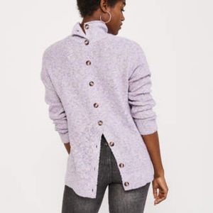 Abercrombie button back cable knit turtle neck